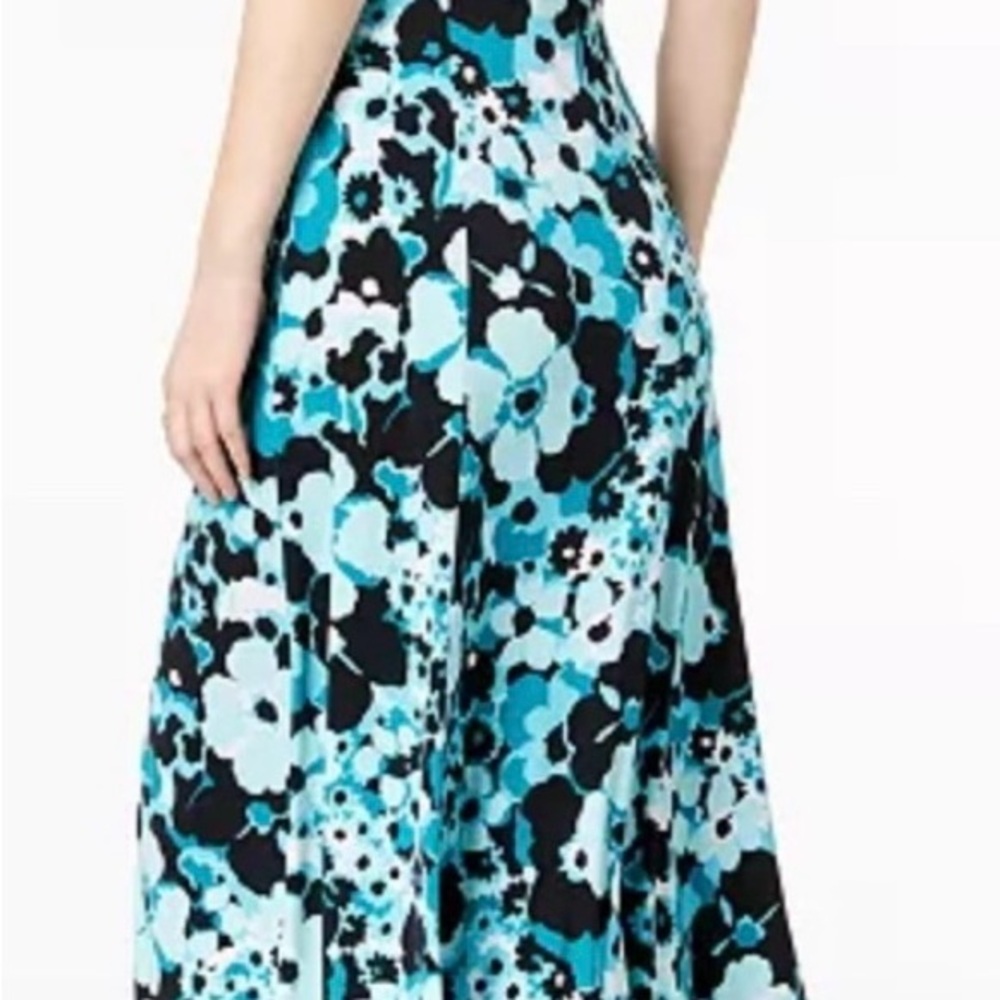 Michael Kors Aqua and Black Patterned Maxi Dress  NWOT - Picture 2 of 7